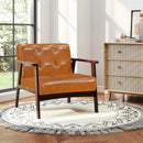 Rubber Wood Frame Accent Chair with Armrest for Living Room by LJGDeals