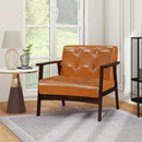 Rubber Wood Frame Accent Chair with Armrest for Living Room by LJGDeals
