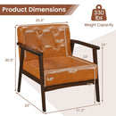 Rubber Wood Frame Accent Chair with Armrest for Living Room by LJGDeals