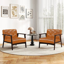 Rubber Wood Frame Accent Chair with Armrest for Living Room by LJGDeals