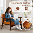 Rubber Wood Frame Accent Chair with Armrest for Living Room by LJGDeals
