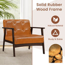 Rubber Wood Frame Accent Chair with Armrest for Living Room by LJGDeals