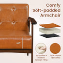 Rubber Wood Frame Accent Chair with Armrest for Living Room by LJGDeals