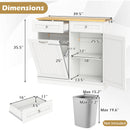 Kitchen Tilt Out Trash Cabinet with 2 Drawers and Adjustable Shelf