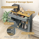 Kitchen Tilt Out Trash Cabinet with 2 Drawers and Adjustable Shelf