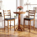 Rubber Wood Ladder Back Bar Stools Set of 2 24inch Counter Height Kitchen Island High Chairs by LJGDeals