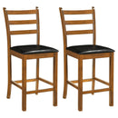 Rubber Wood Ladder Back Bar Stools Set of 2 24inch Counter Height Kitchen Island High Chairs by LJGDeals