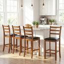 Rubber Wood Ladder Back Bar Stools Set of 2 24inch Counter Height Kitchen Island High Chairs by LJGDeals