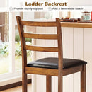 Rubber Wood Ladder Back Bar Stools Set of 2 24inch Counter Height Kitchen Island High Chairs by LJGDeals