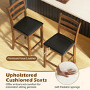 Rubber Wood Ladder Back Bar Stools Set of 2 24inch Counter Height Kitchen Island High Chairs by LJGDeals