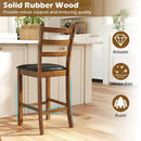 Rubber Wood Ladder Back Bar Stools Set of 2 24inch Counter Height Kitchen Island High Chairs by LJGDeals