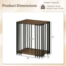 Rubber Wood Side Table with 2-Layer Storage Shelves and Metal Frame-Walnut