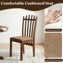 Rubber Wood Slat Back Dining Chairs Set of 2 - Brown by LJGDeals