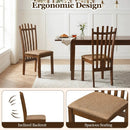 Rubber Wood Slat Back Dining Chairs Set of 2 - Brown by LJGDeals