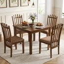 Rubber Wood Dining Chairs Set of 4 with Cushioned Seats by LJGDeals