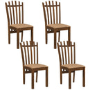 Rubber Wood Dining Chairs Set of 4 with Cushioned Seats by LJGDeals