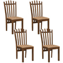 Rubber Wood Dining Chairs Set of 4 with Cushioned Seats