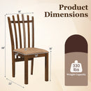 Rubber Wood Dining Chairs Set of 4 with Cushioned Seats