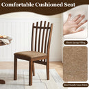 Rubber Wood Dining Chairs Set of 4 with Cushioned Seats