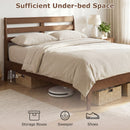 Twin Size Wood Platform Bed Frame with Slat Headboard