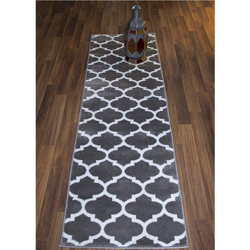 Trellisville Collection Modern Geometric Lattice Trellis Design Runner Rug - 2'3"X7' - Grey
