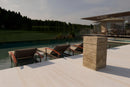 Luxury Travertine Marble Side Table with LED Illumination by MEG Custom Marble By Ziynet A. LLC