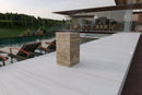 Luxury Travertine Marble Side Table with LED Illumination by MEG Custom Marble By Ziynet A. LLC