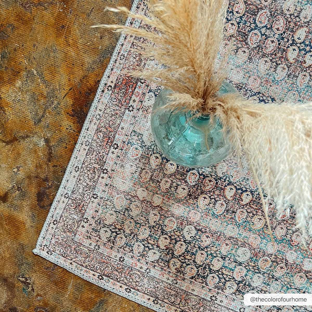 Rust Maligaya Distressed Washable Area Rug, photo 4 of 22