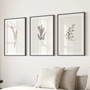 Vintage Floral 3 Piece Wall Art. Rustic Botanical Posters by Wall Art Set