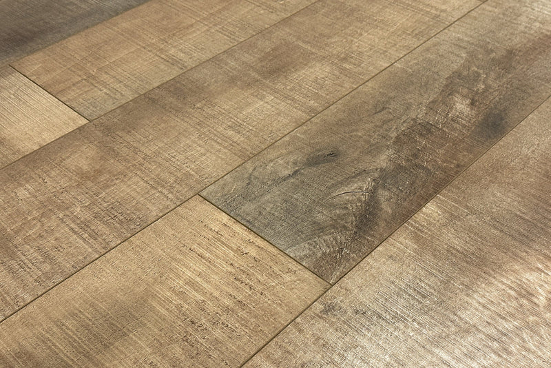 Rustic Brown Embossed Matte 7.75"x48" Waterproof Laminate Flooring 14mm - Sum