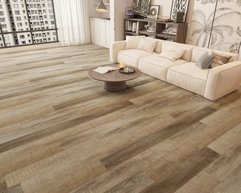 Rustic Brown Embossed Matte 7.75"x48" Waterproof Laminate Flooring 14mm - Sum