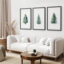 Home Decor Watercolor Christmas Tree Prints Set by Wall Art Set