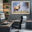 Rustic Elk Wall Art Canvas Print – Framed Majestic Wildlife