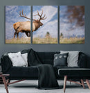 Rustic Elk Wall Art Canvas Print – Framed Majestic Wildlife