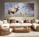 Rustic Elk Wall Art Canvas Print – Framed Majestic Wildlife