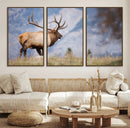 Rustic Elk Wall Art Canvas Print – Framed Majestic Wildlife