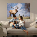Rustic Elk Wall Art Canvas Print – Framed Majestic Wildlife