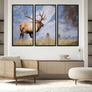 Rustic Elk Wall Art Canvas Print – Framed Majestic Wildlife