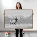 Rustic Elk Wall Art Canvas Print – Framed Majestic Wildlife