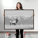 Rustic Elk Wall Art Canvas Print – Framed Majestic Wildlife