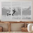 Rustic Elk Wall Art Canvas Print – Framed Majestic Wildlife