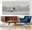 Rustic Elk Wall Art Canvas Print – Framed Majestic Wildlife