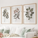 Rustic Botanical Wall Art. Vintage Flowers Prints by Wall Art Set