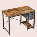 40/47 Inch Computer Desk with Fabric Storage Drawers, Modern Home Office Table by 2Dropme