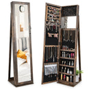 Standing Lockable Jewelry Storage Organizer with Full-Length Mirror by LJGDeals
