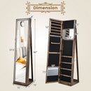 Standing Lockable Jewelry Storage Organizer with Full-Length Mirror by LJGDeals