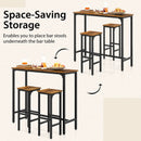 3 Pieces Industrial Bar Table and Chairs Set with Metal Frame-Rustic Brown by LJGDeals
