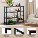 4-Tier Industrial Kitchen Baker's Rack with 2 Wire Baskets-Rustic Brown