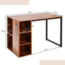 45 Inch Computer Desk with 5 Storage Compartments and Metal Frame by LJGDeals