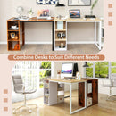45 Inch Computer Desk with 5 Storage Compartments and Metal Frame by LJGDeals